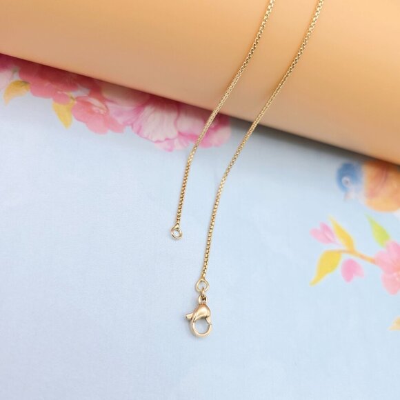"Minimal Rose Gold Box Chain Necklace for Women, 19.7 Inch Length, XPNL0089 - Picture 8 of 12